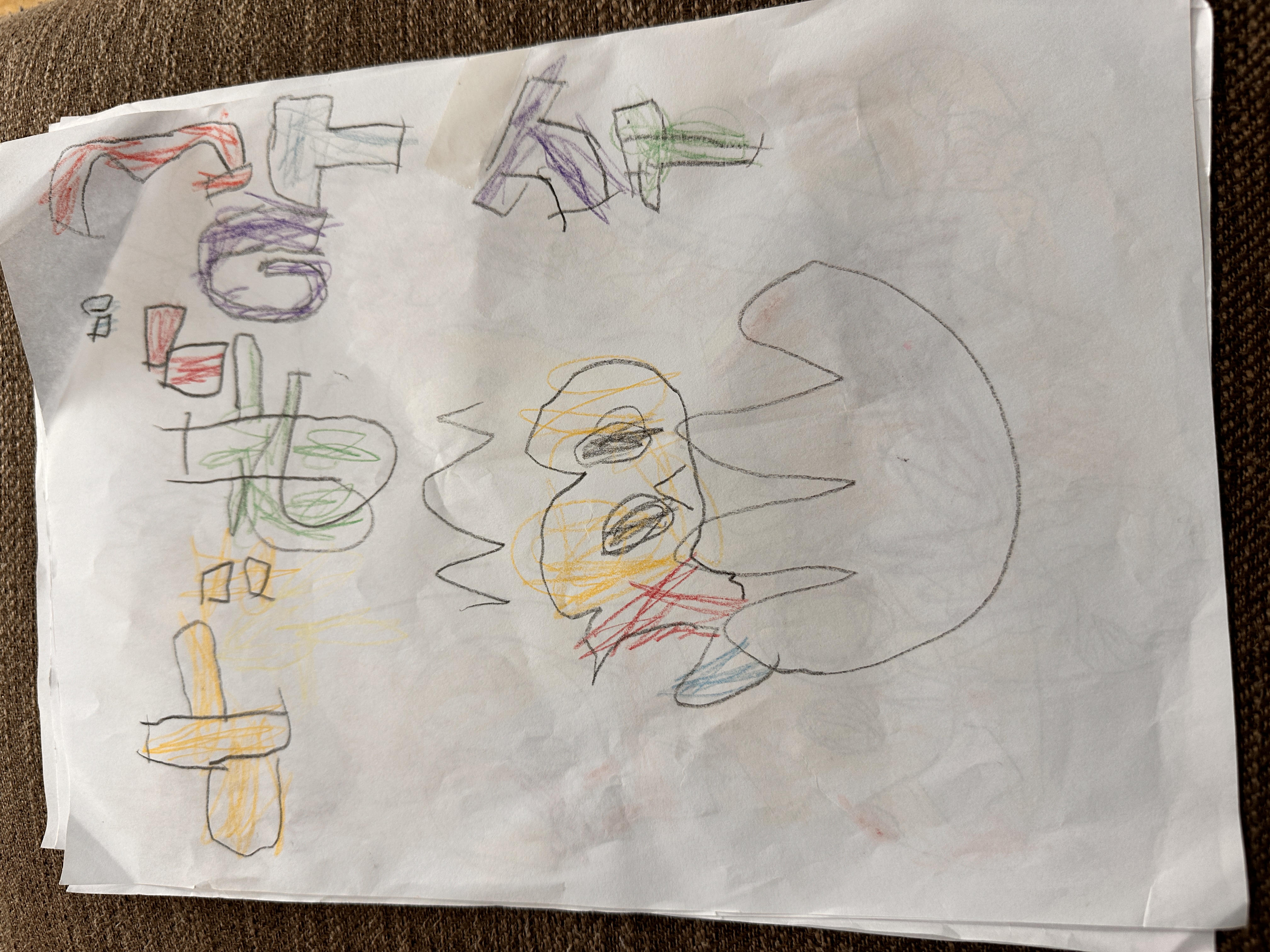 Child's drawing of a monster